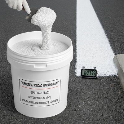 Mua Sơn đánh dấu đường thermoplastic với 20% hạt thủy tinh để khô nhanh (3-10 phút) và gắn kết mạnh với nhựa đường và bê tông sản xuất trực tuyến